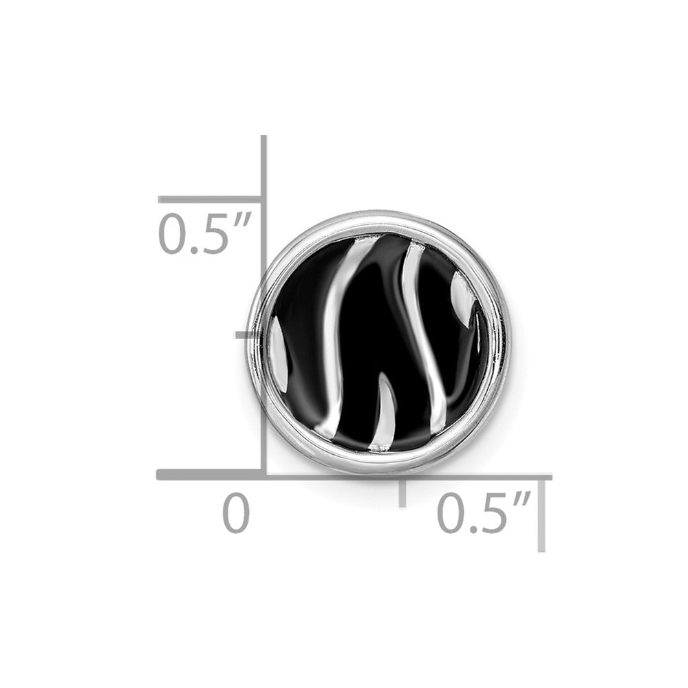 Alternate view of the Sterling Silver Enameled Stackable Small Black Zebra Print Slide, 12mm by The Black Bow Jewelry Co.