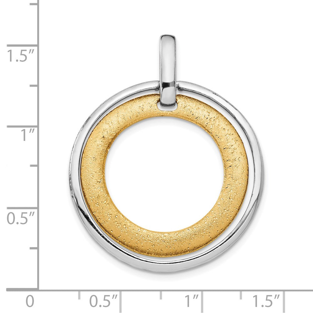 Alternate view of the Sterling Silver & 24k Gold Tone Plated Bent Circle Pendant, 30 x 37mm by The Black Bow Jewelry Co.