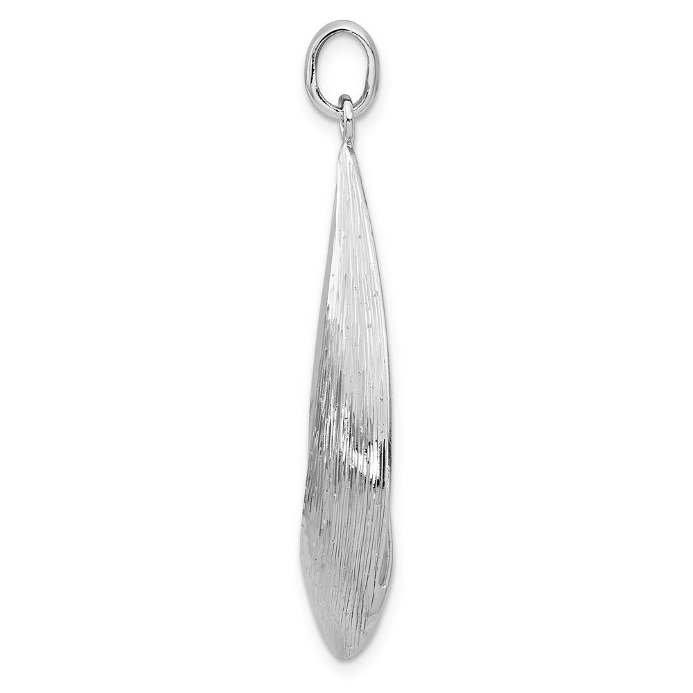 Alternate view of the Sterling Silver Polished and Textured Teardrop Pendant, 25 x 42mm by The Black Bow Jewelry Co.