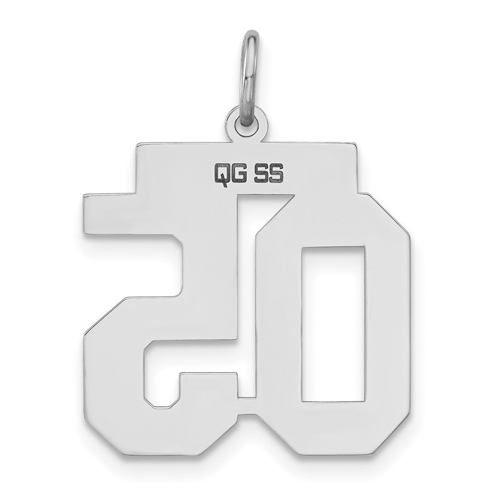 Alternate view of the Sterling Silver, Athletic Collection Medium Polished Number 05 Pendant by The Black Bow Jewelry Co.
