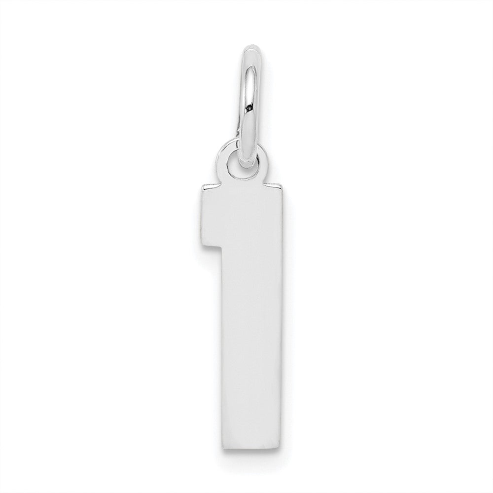 Sterling Silver, Athletic Collection Medium Polished Number 1 Pendant, Item P14042-1 by The Black Bow Jewelry Co.