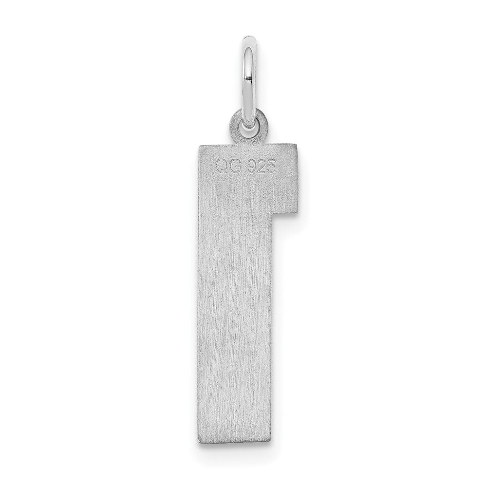 Alternate view of the Sterling Silver, Athletic Collection Medium Polished Number 1 Pendant by The Black Bow Jewelry Co.