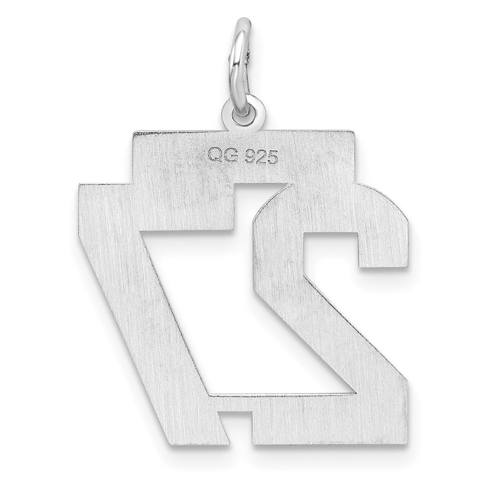 Alternate view of the Sterling Silver, Athletic Collection Medium Polished Number 27 Pendant by The Black Bow Jewelry Co.