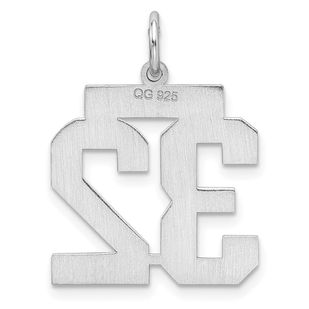 Alternate view of the Sterling Silver, Athletic Collection Medium Polished Number 32 Pendant by The Black Bow Jewelry Co.