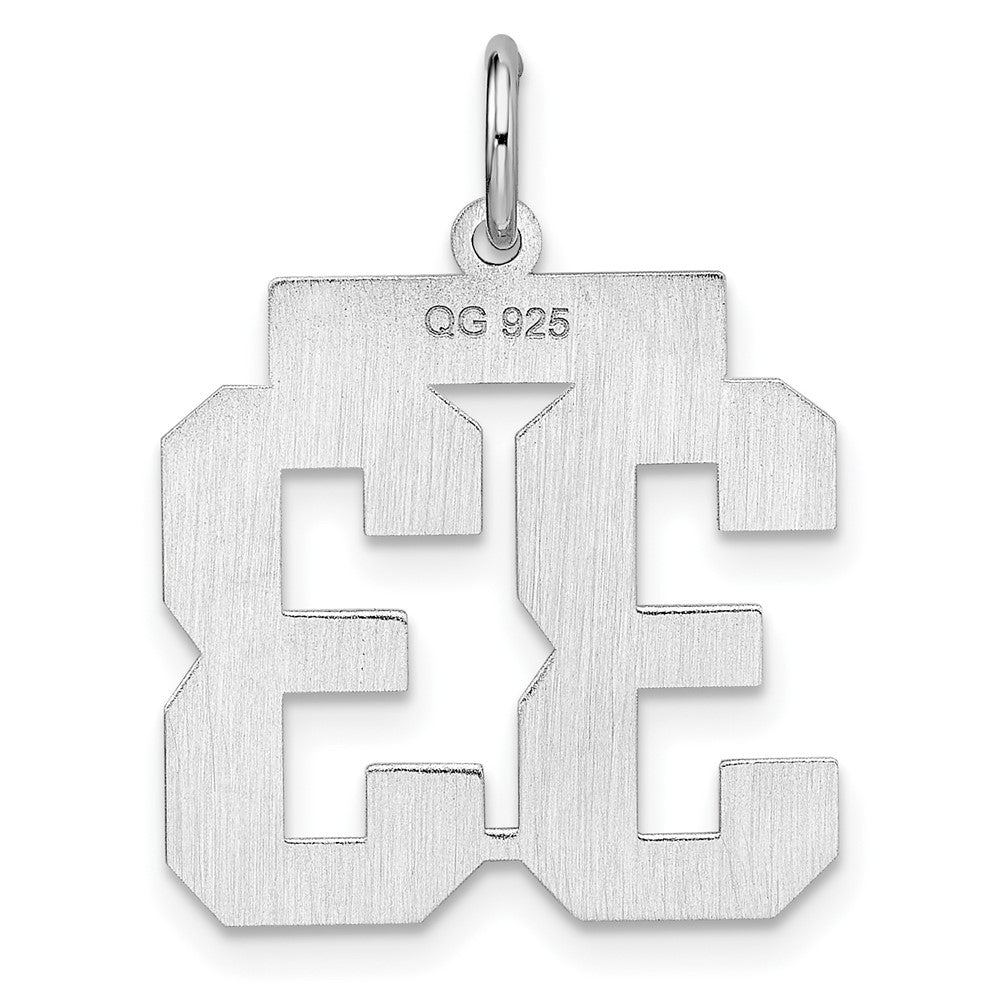 Alternate view of the Sterling Silver, Athletic Collection Medium Polished Number 33 Pendant by The Black Bow Jewelry Co.
