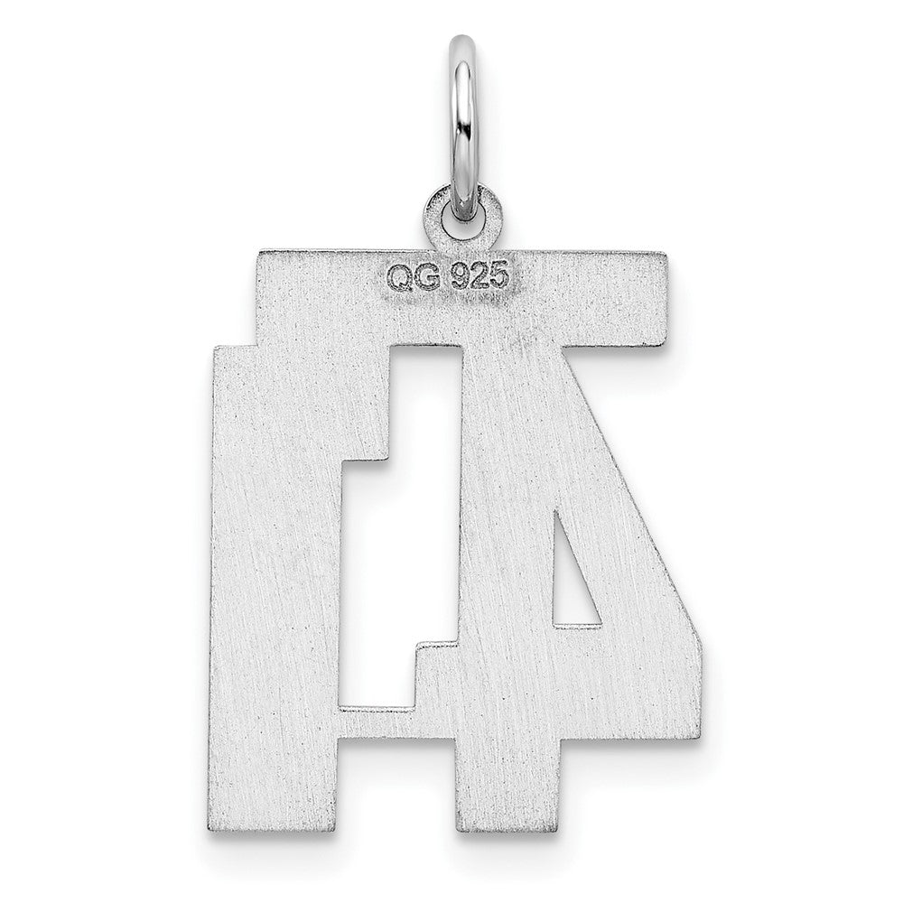 Alternate view of the Sterling Silver, Athletic Collection Medium Polished Number 41 Pendant by The Black Bow Jewelry Co.