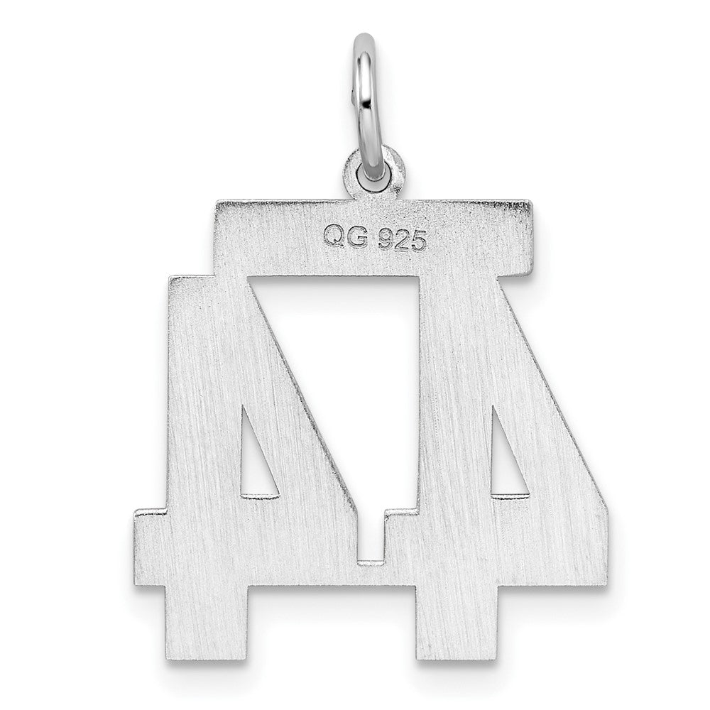 Alternate view of the Sterling Silver, Athletic Collection Medium Polished Number 44 Pendant by The Black Bow Jewelry Co.