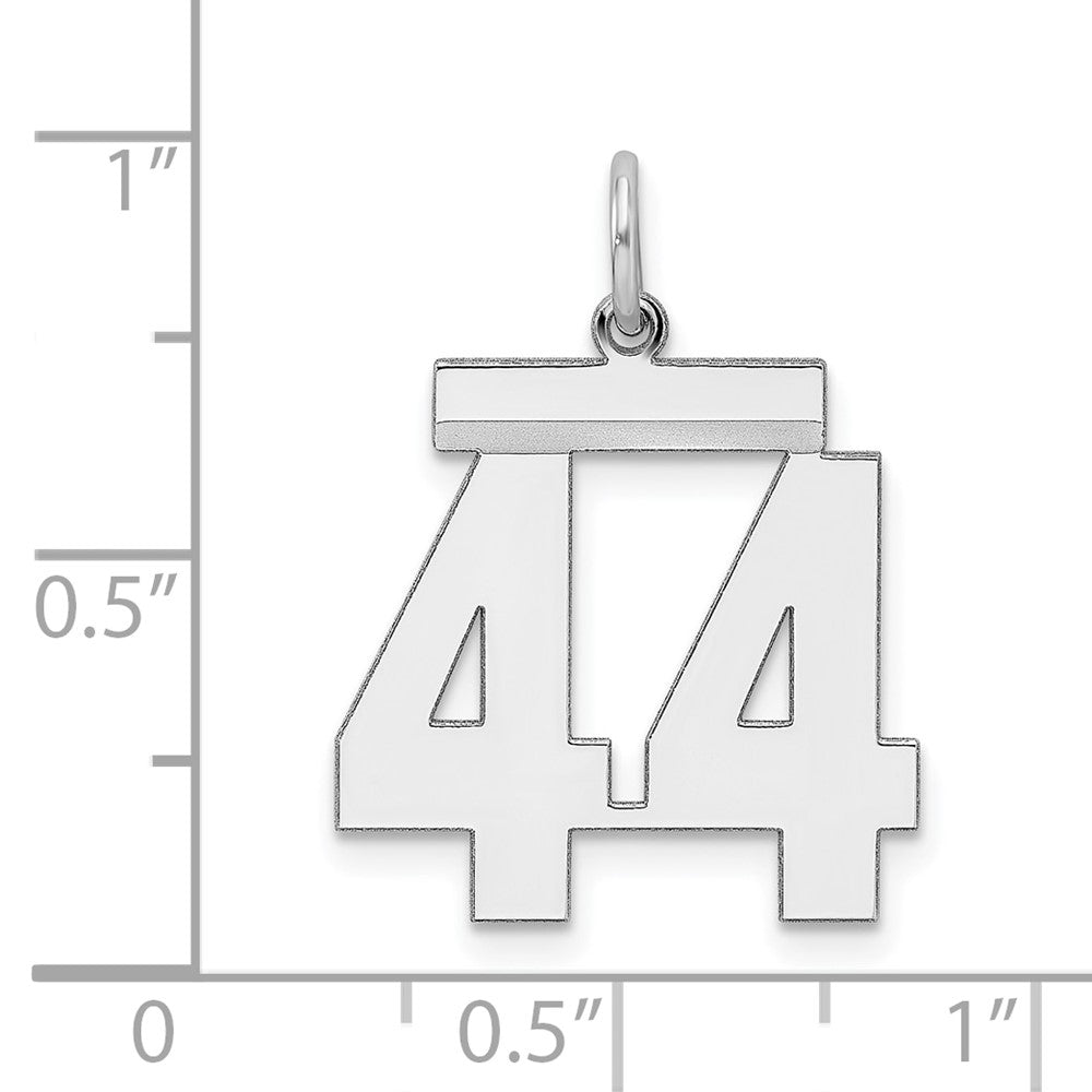 Alternate view of the Sterling Silver, Athletic Collection Medium Polished Number 44 Pendant by The Black Bow Jewelry Co.