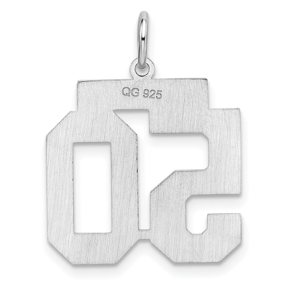 Alternate view of the Sterling Silver, Athletic Collection Medium Polished Number 50 Pendant by The Black Bow Jewelry Co.