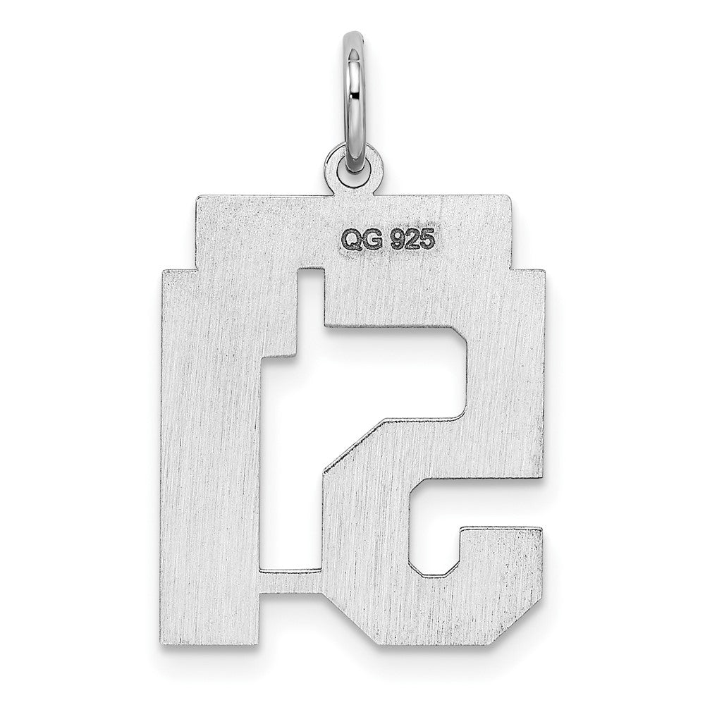 Alternate view of the Sterling Silver, Athletic Collection Medium Polished Number 51 Pendant by The Black Bow Jewelry Co.
