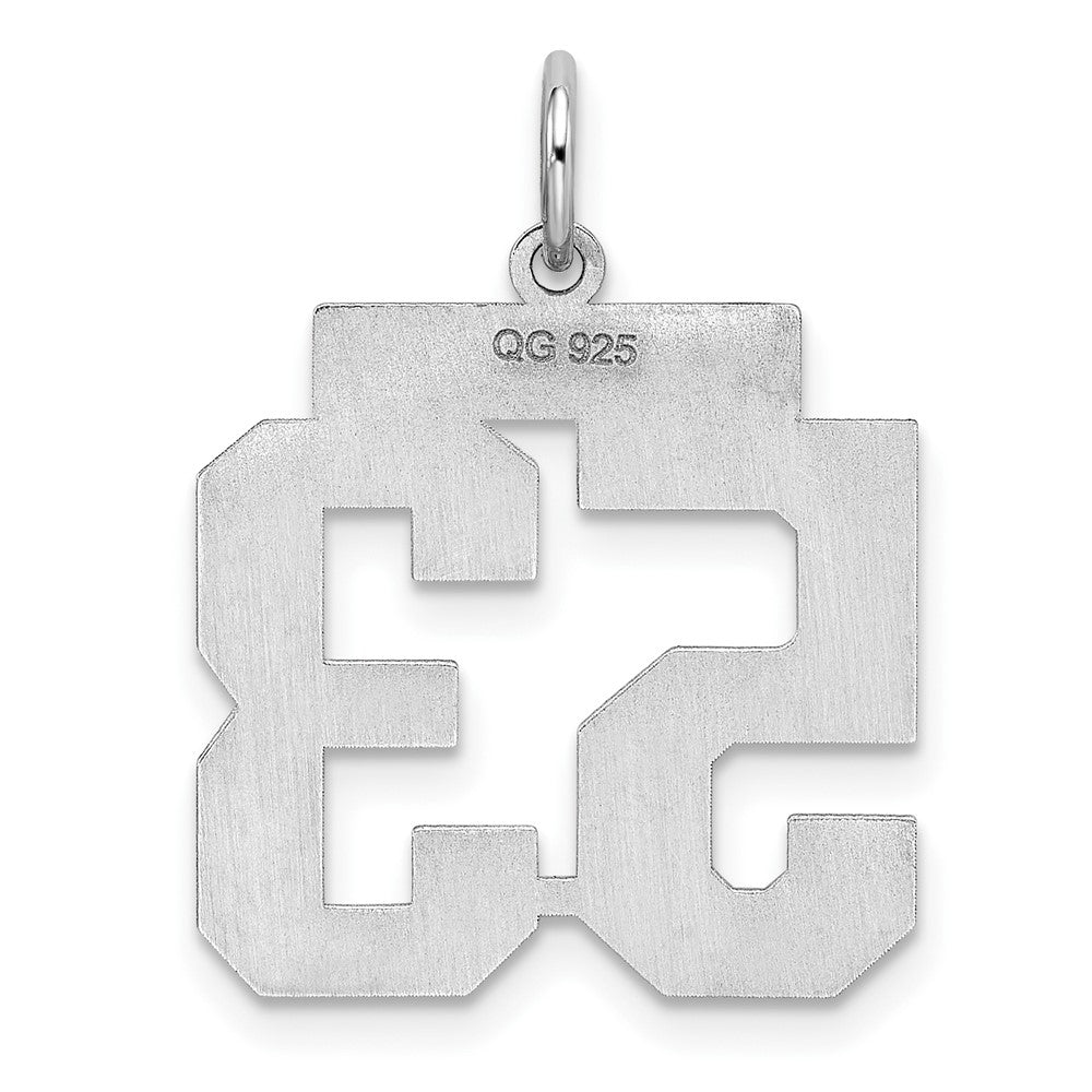 Alternate view of the Sterling Silver, Athletic Collection Medium Polished Number 53 Pendant by The Black Bow Jewelry Co.