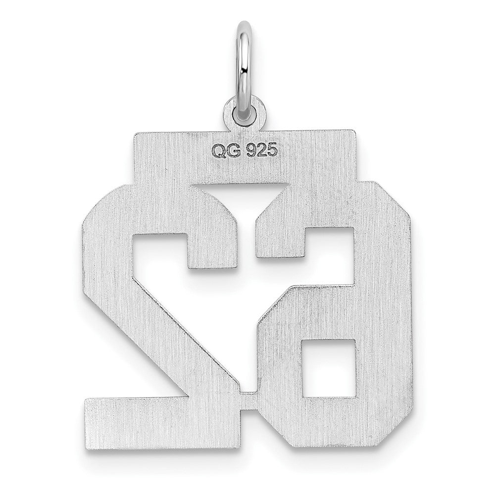 Alternate view of the Sterling Silver, Athletic Collection Medium Polished Number 62 Pendant by The Black Bow Jewelry Co.