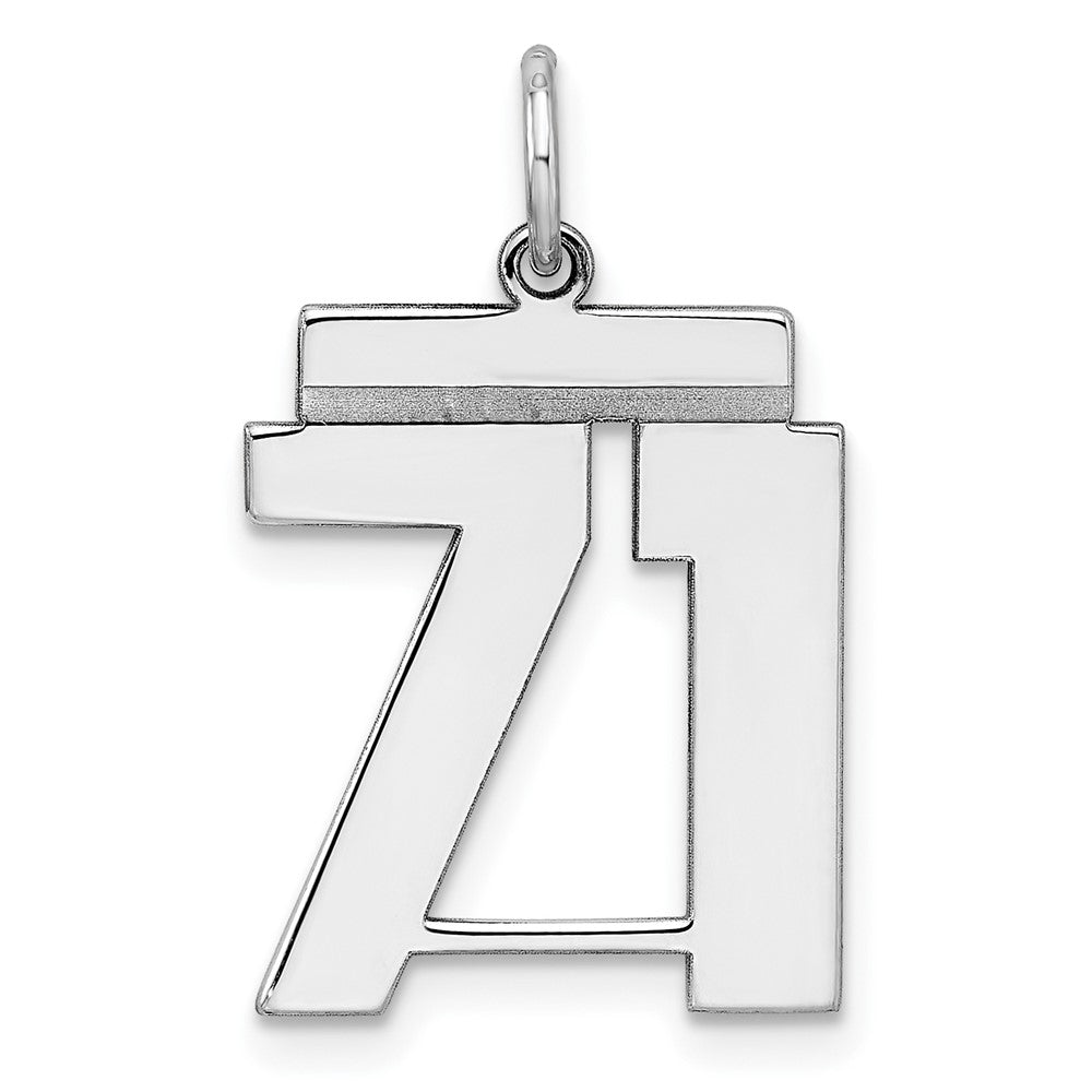Sterling Silver, Athletic Collection Medium Polished Number 71 Pendant, Item P14042-71 by The Black Bow Jewelry Co.