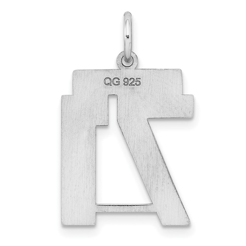Alternate view of the Sterling Silver, Athletic Collection Medium Polished Number 71 Pendant by The Black Bow Jewelry Co.