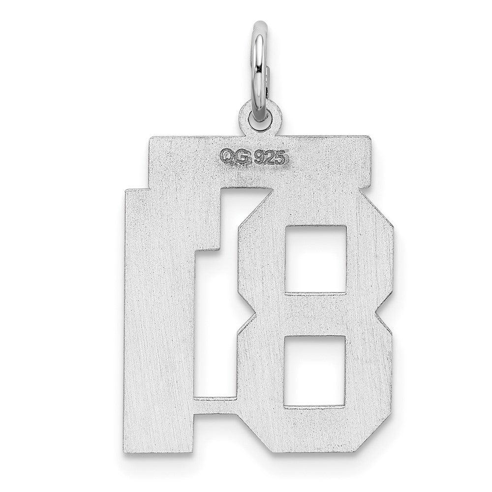 Alternate view of the Sterling Silver, Athletic Collection Medium Polished Number 81 Pendant by The Black Bow Jewelry Co.