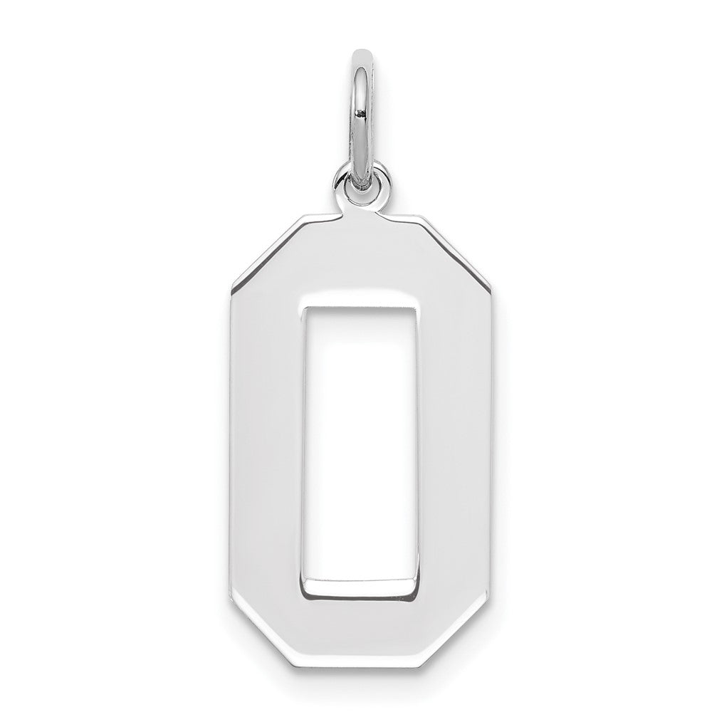 Sterling Silver, Athletic Collection, Large Polished Number 0 Pendant, Item P14043-0 by The Black Bow Jewelry Co.