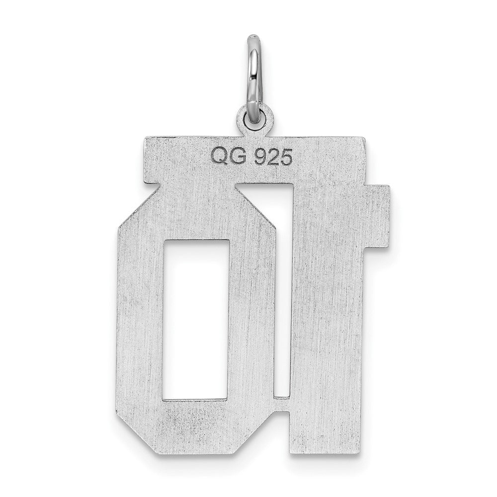Alternate view of the Sterling Silver, Athletic Collection, Large Polished Number 10 Pendant by The Black Bow Jewelry Co.