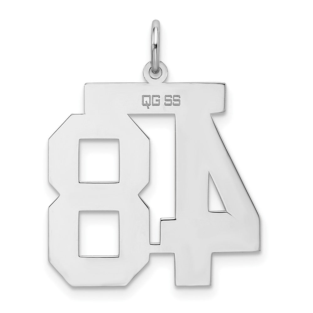 Alternate view of the Sterling Silver, Athletic Collection, Large Polished Number 48 Pendant by The Black Bow Jewelry Co.