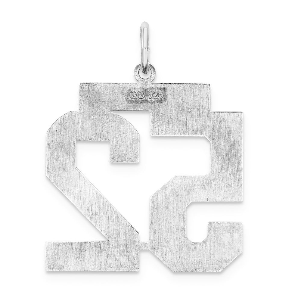 Alternate view of the Sterling Silver, Athletic Collection, Large Polished Number 52 Pendant by The Black Bow Jewelry Co.