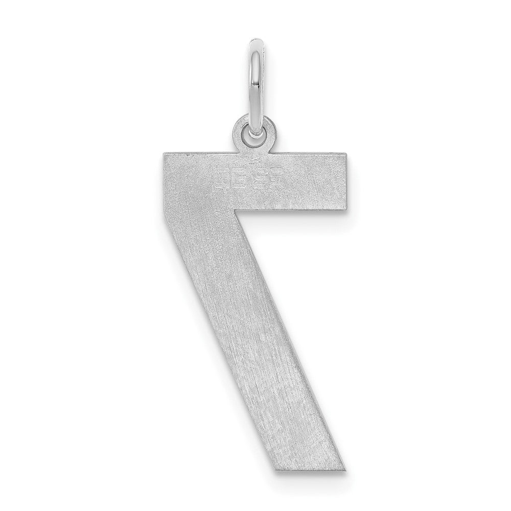 Alternate view of the Sterling Silver, Athletic Collection, Large Polished Number 7 Pendant by The Black Bow Jewelry Co.