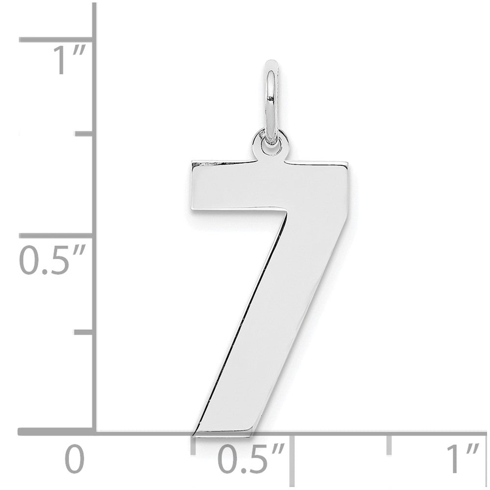 Alternate view of the Sterling Silver, Athletic Collection, Large Polished Number 7 Pendant by The Black Bow Jewelry Co.