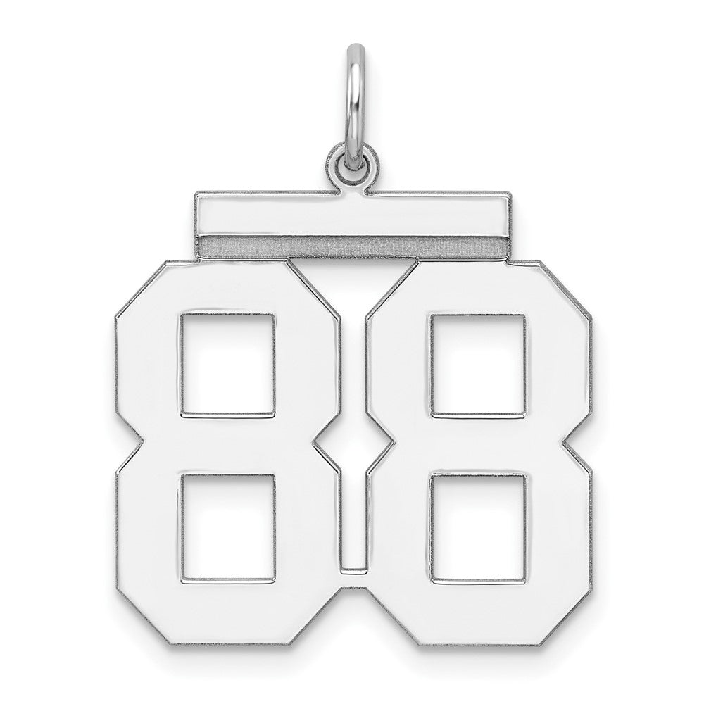 Sterling Silver, Athletic Collection, Large Polished Number 88 Pendant, Item P14043-88 by The Black Bow Jewelry Co.
