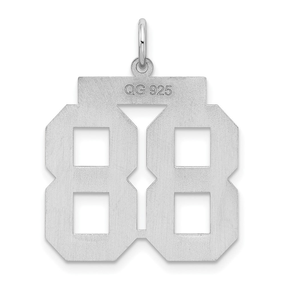 Alternate view of the Sterling Silver, Athletic Collection, Large Polished Number 88 Pendant by The Black Bow Jewelry Co.