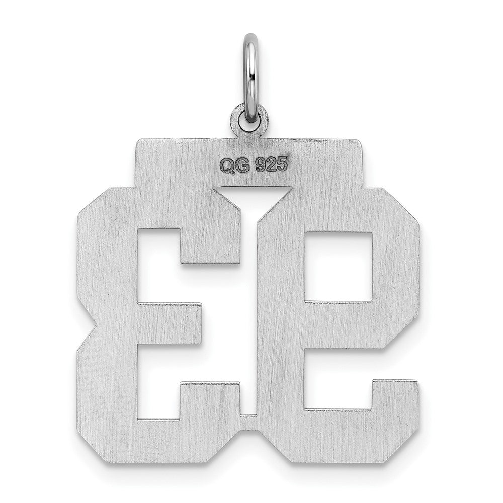 Alternate view of the Sterling Silver, Athletic Collection, Large Polished Number 93 Pendant by The Black Bow Jewelry Co.