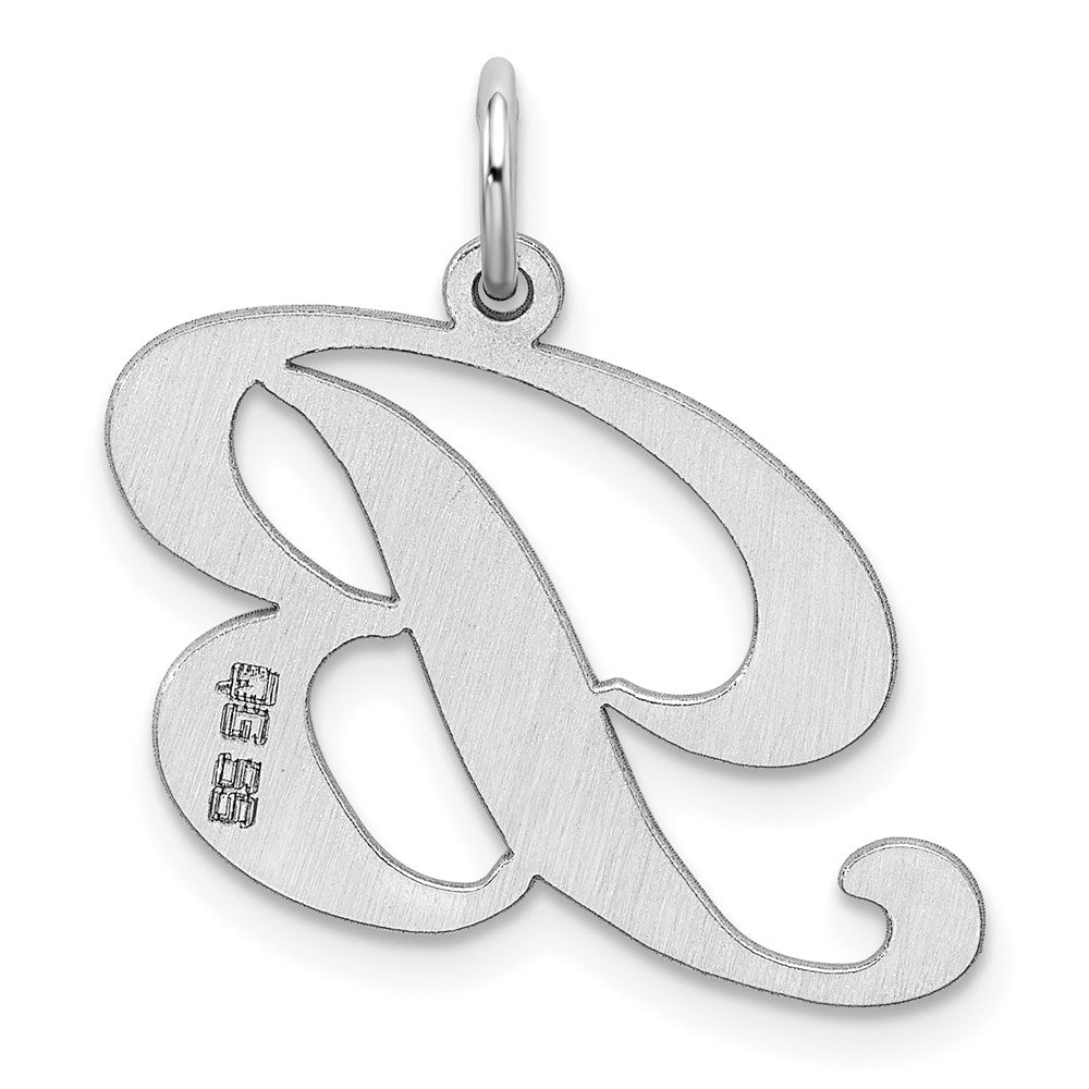 Alternate view of the Sterling Silver, Ella Collection, LG Fancy Script Initial B Pendant by The Black Bow Jewelry Co.