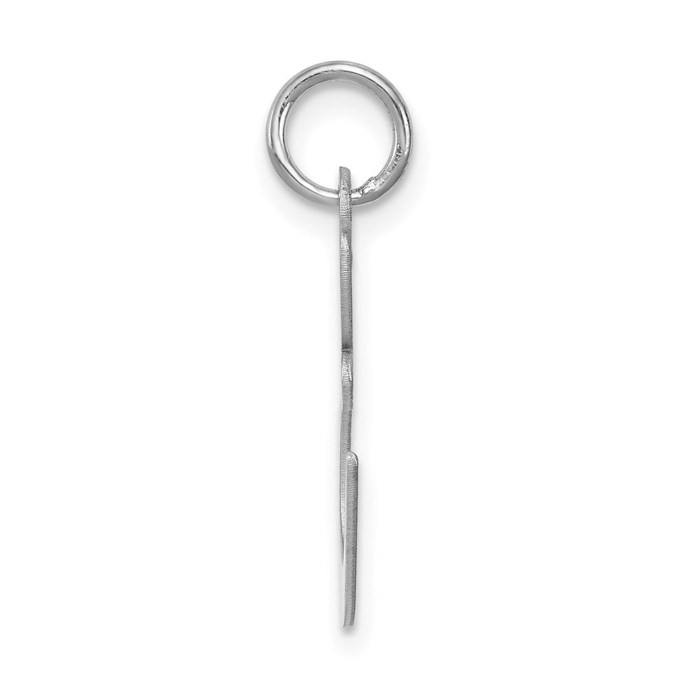 Alternate view of the Sterling Silver, Ella Collection, LG Fancy Script Initial E Pendant by The Black Bow Jewelry Co.