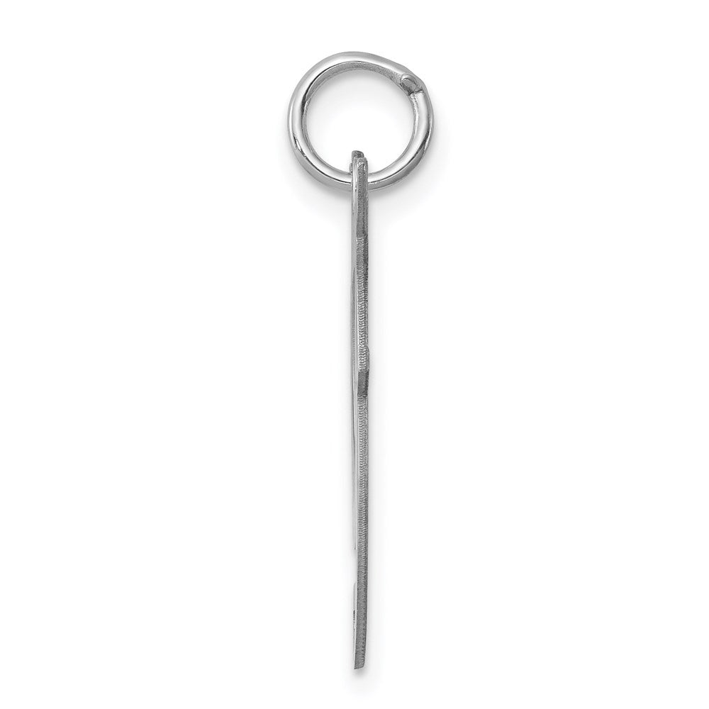 Alternate view of the Sterling Silver, Ella Collection, LG Fancy Script Initial F Pendant by The Black Bow Jewelry Co.