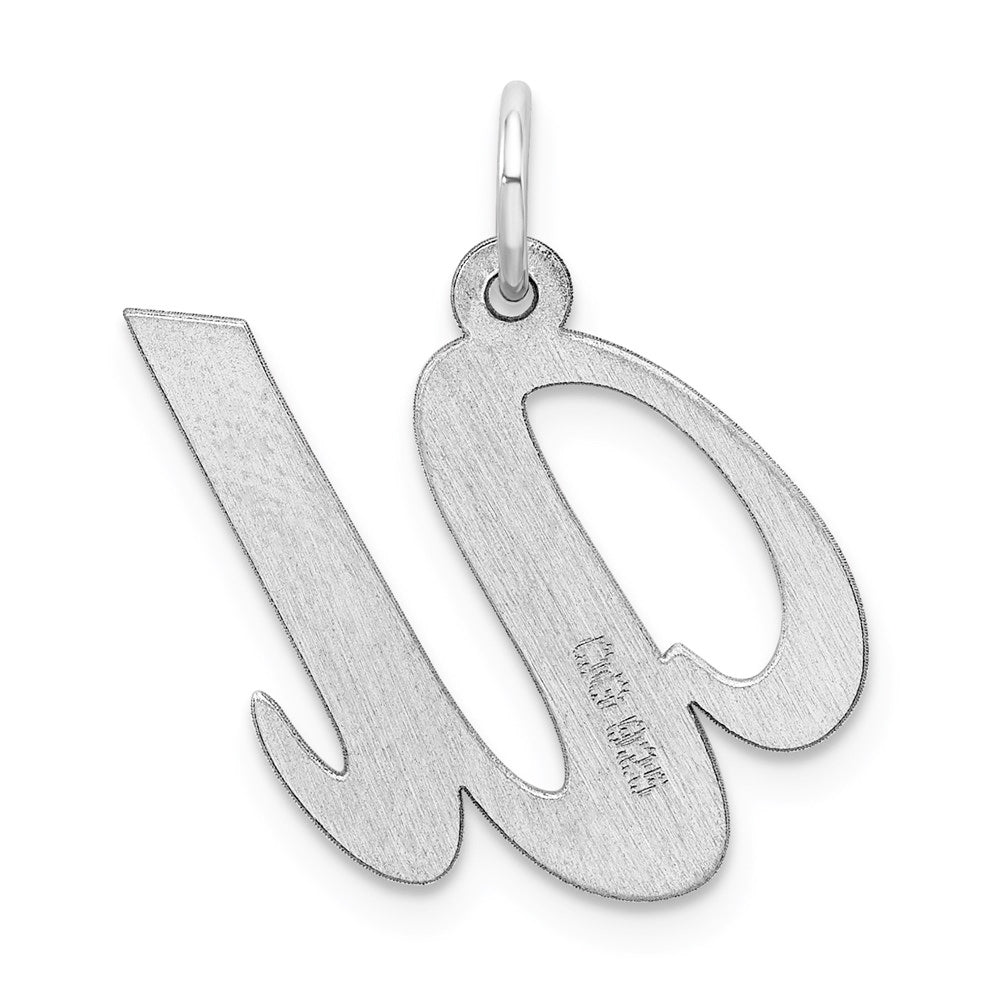 Alternate view of the Sterling Silver, Ella Collection, LG Fancy Script Initial U Pendant by The Black Bow Jewelry Co.
