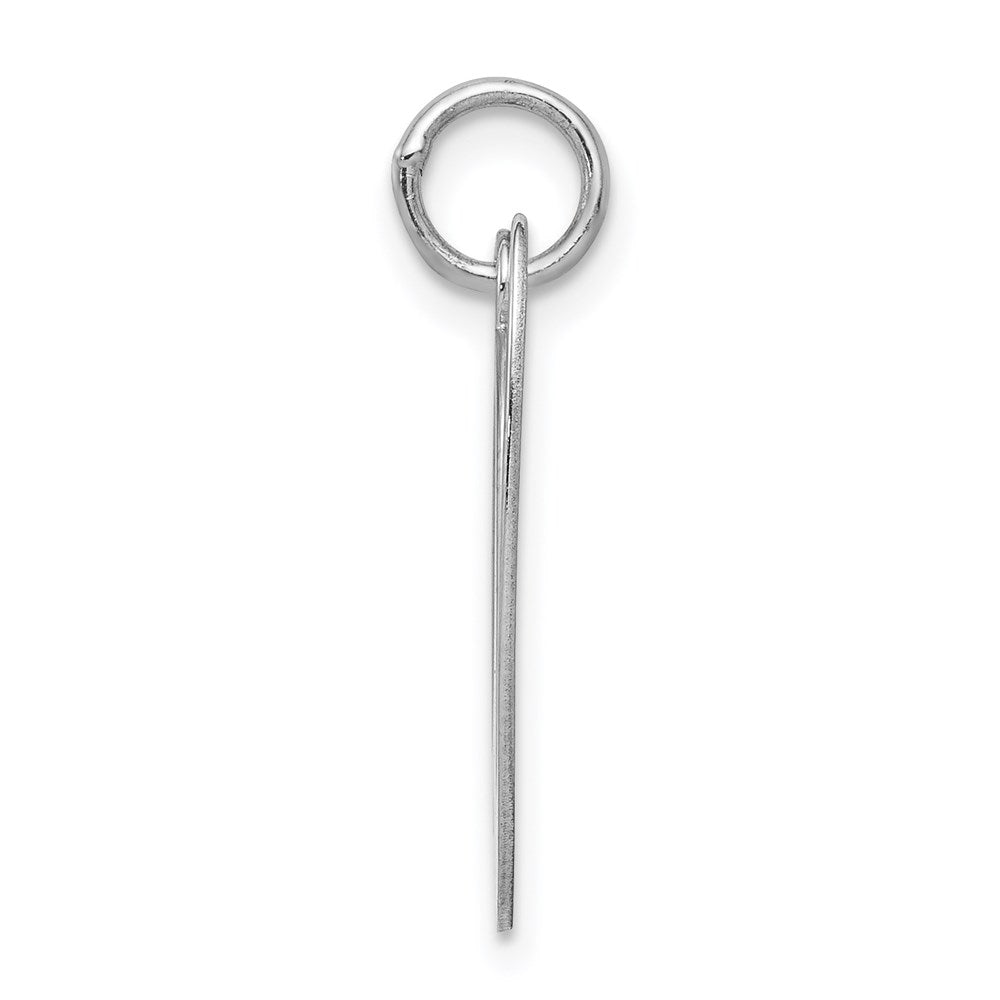 Alternate view of the Sterling Silver, Ella Collection, LG Fancy Script Initial V Pendant by The Black Bow Jewelry Co.