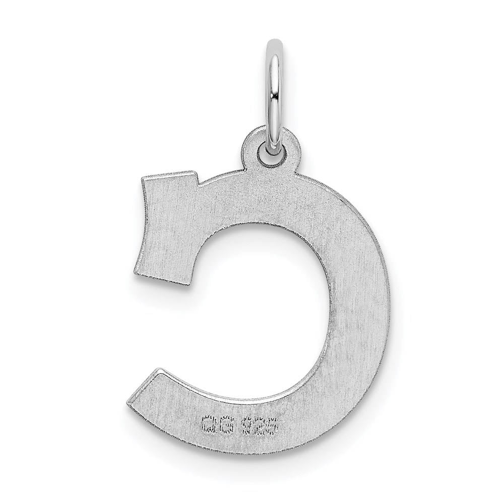 Alternate view of the Sterling Silver Amanda Collection Medium Block Style Initial C Pendant by The Black Bow Jewelry Co.