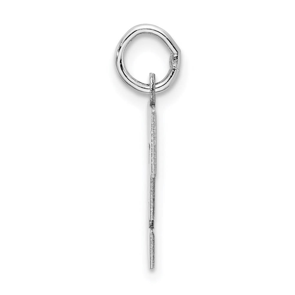 Alternate view of the Sterling Silver Amanda Collection Medium Block Style Initial F Pendant by The Black Bow Jewelry Co.