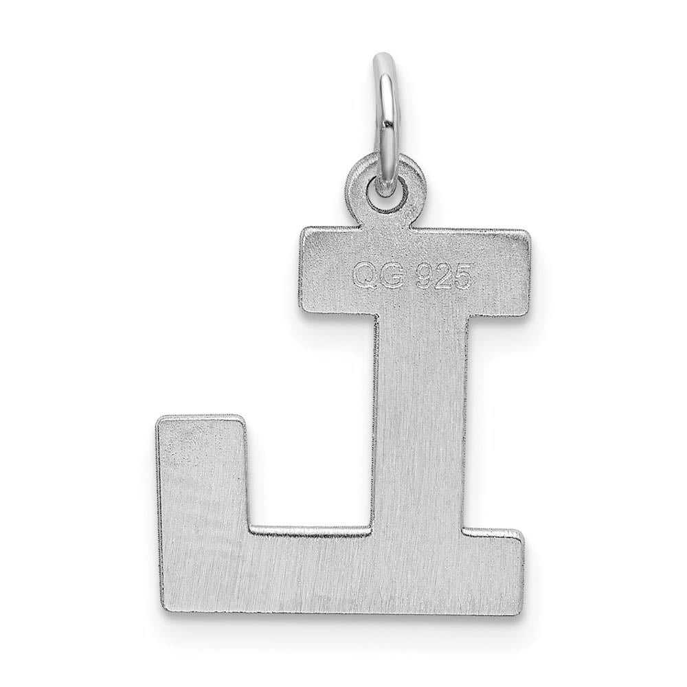Alternate view of the Sterling Silver Amanda Collection Medium Block Style Initial L Pendant by The Black Bow Jewelry Co.
