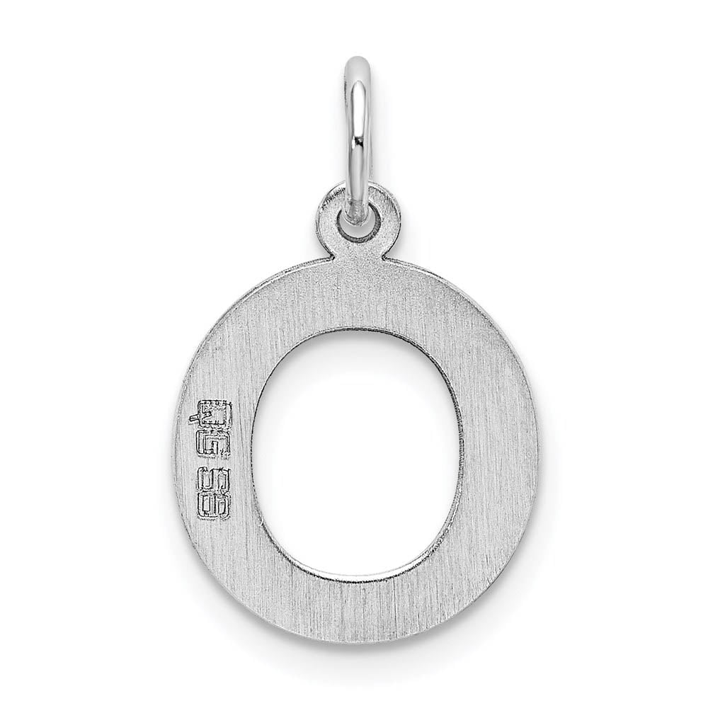 Alternate view of the Sterling Silver Amanda Collection Medium Block Style Initial O Pendant by The Black Bow Jewelry Co.