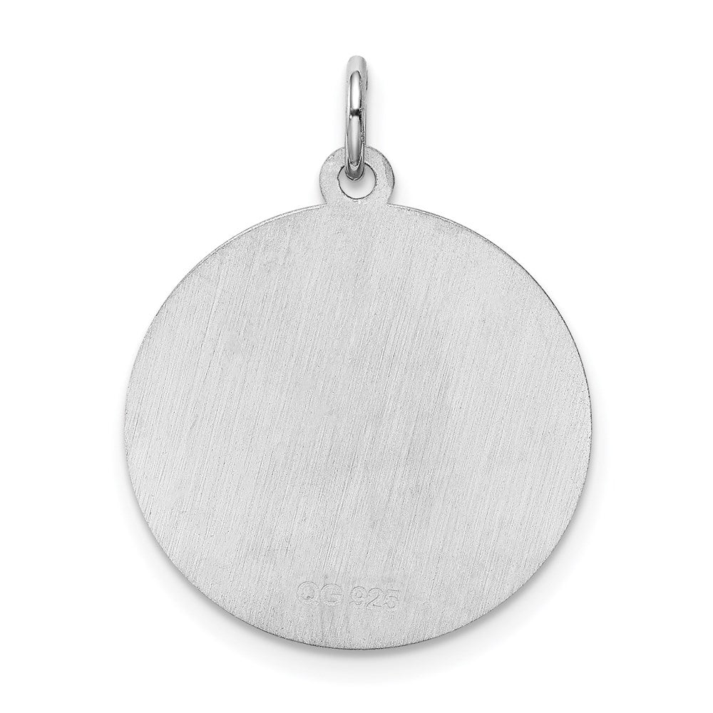 Alternate view of the Sterling Silver, Makayla Collection, 20mm Disc Initial A Pendant by The Black Bow Jewelry Co.