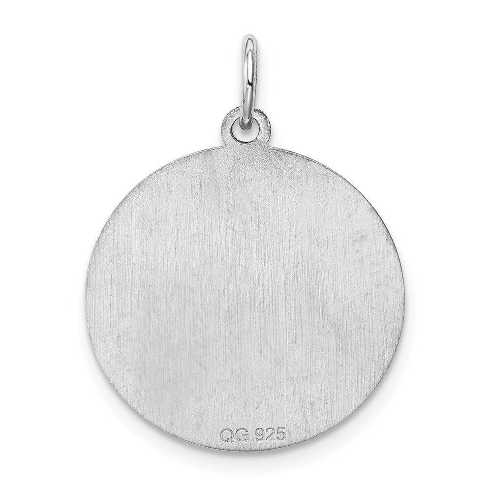 Alternate view of the Sterling Silver, Makayla Collection, 20mm Disc Initial D Pendant by The Black Bow Jewelry Co.