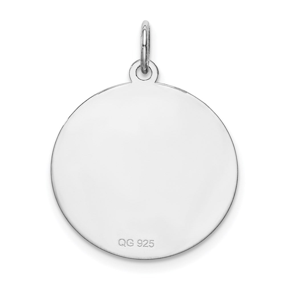 Alternate view of the Sterling Silver, Makayla Collection, 20mm Disc Initial F Pendant by The Black Bow Jewelry Co.