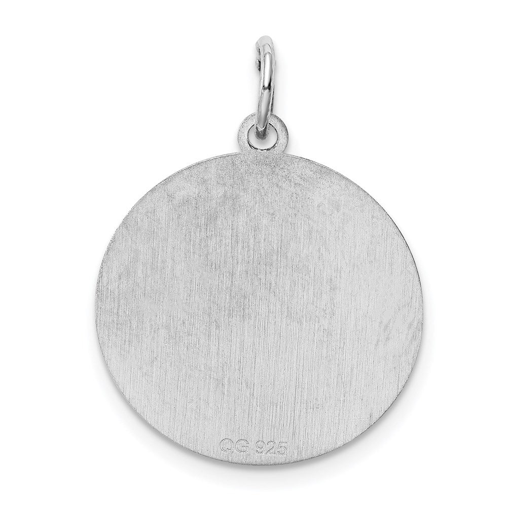 Alternate view of the Sterling Silver, Makayla Collection, 20mm Disc Initial H Pendant by The Black Bow Jewelry Co.