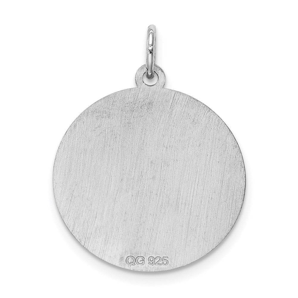 Alternate view of the Sterling Silver, Makayla Collection, 20mm Disc Initial I Pendant by The Black Bow Jewelry Co.
