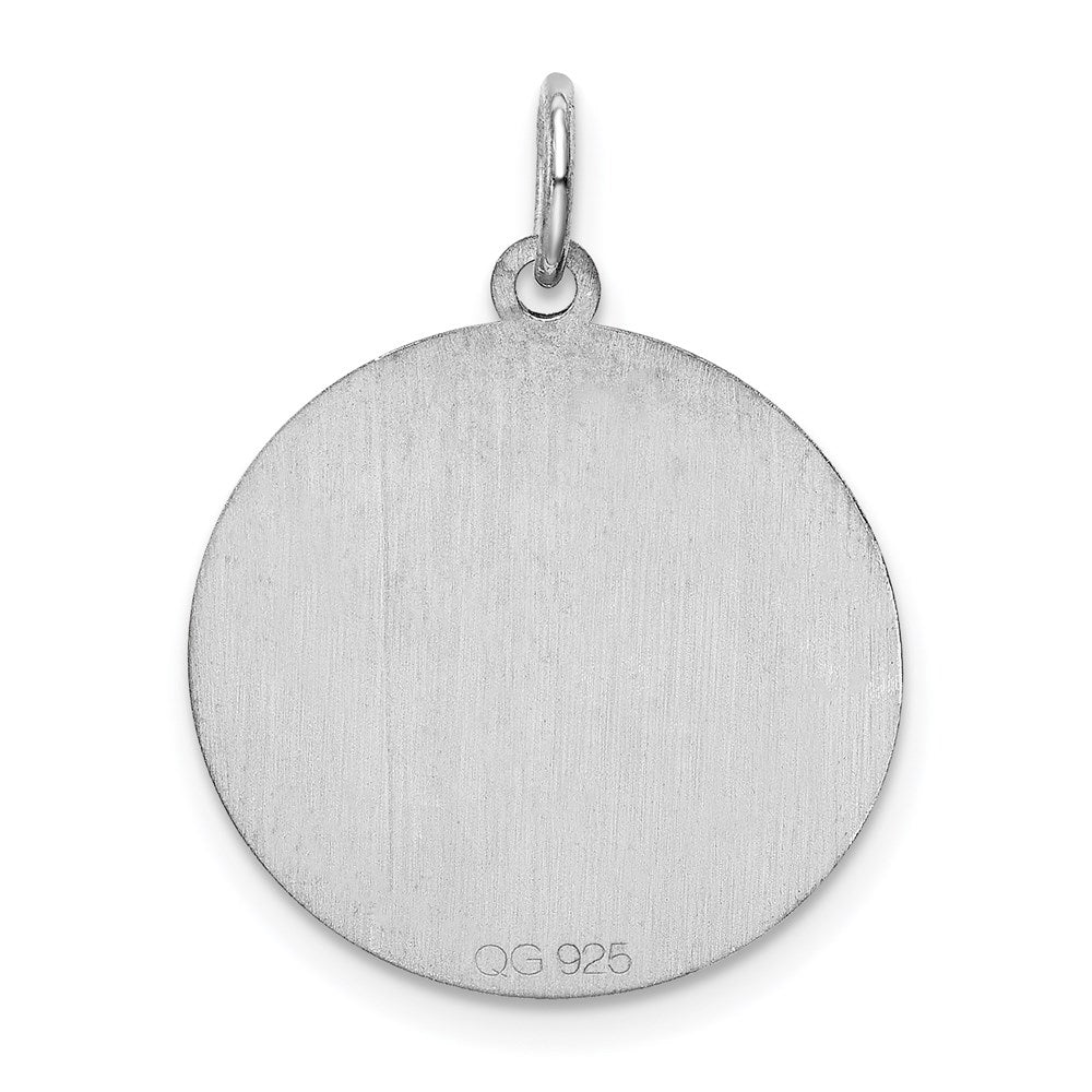 Alternate view of the Sterling Silver, Makayla Collection, 20mm Disc Initial J Pendant by The Black Bow Jewelry Co.