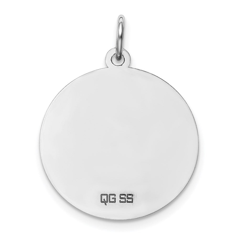 Alternate view of the Sterling Silver, Makayla Collection, 20mm Disc Initial K Pendant by The Black Bow Jewelry Co.