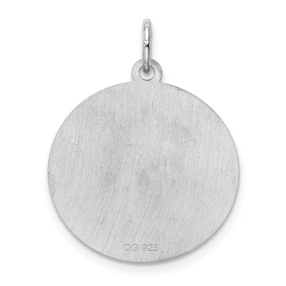 Alternate view of the Sterling Silver, Makayla Collection, 20mm Disc Initial L Pendant by The Black Bow Jewelry Co.