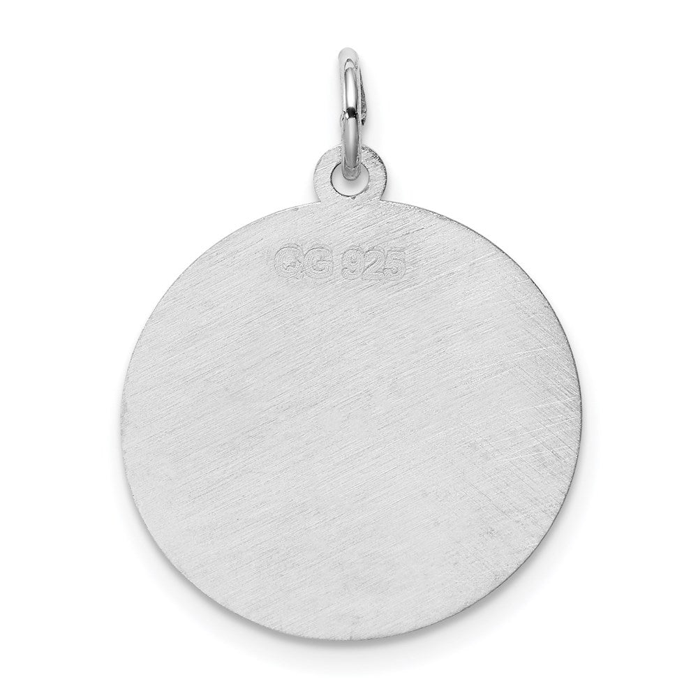 Alternate view of the Sterling Silver, Makayla Collection, 20mm Disc Initial M Pendant by The Black Bow Jewelry Co.