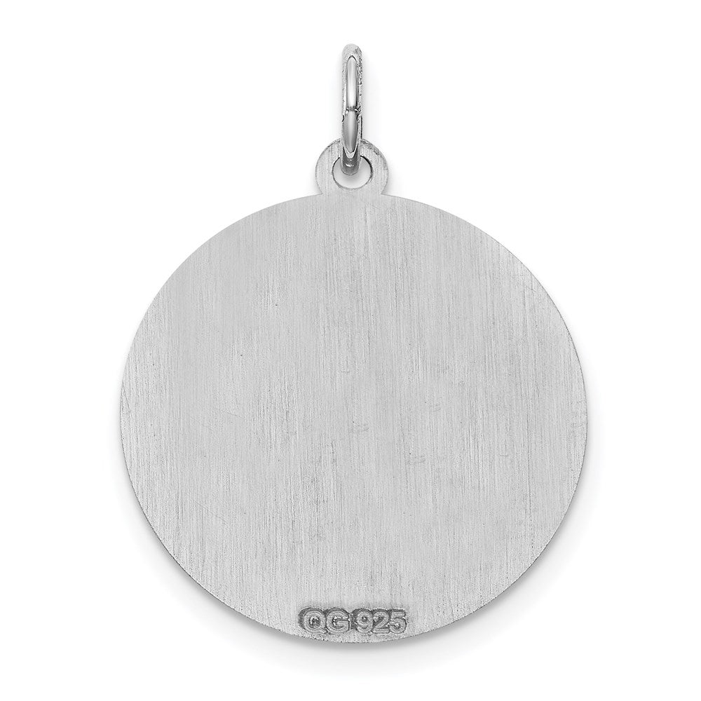 Alternate view of the Sterling Silver, Makayla Collection, 20mm Disc Initial N Pendant by The Black Bow Jewelry Co.