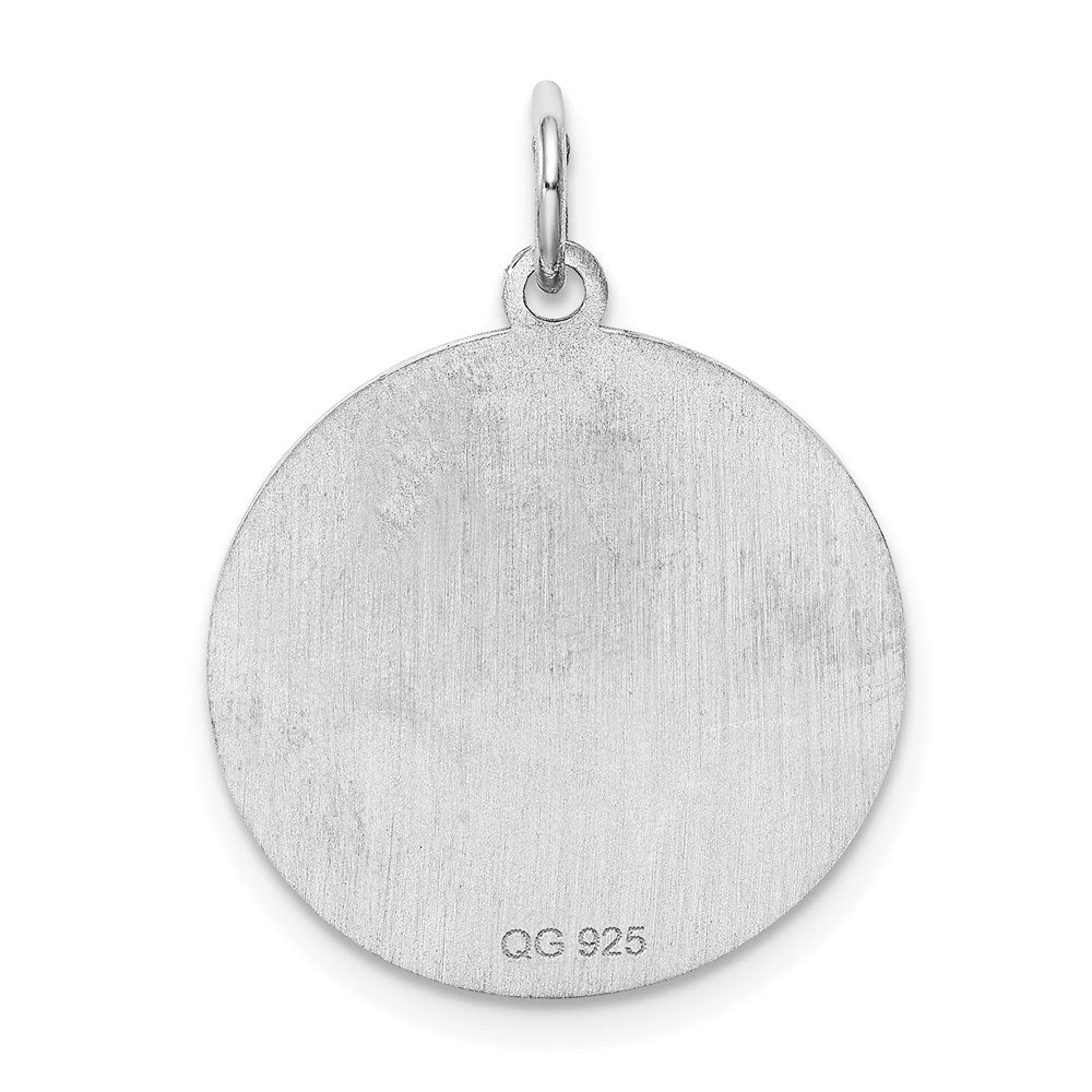 Alternate view of the Sterling Silver, Makayla Collection, 20mm Disc Initial P Pendant by The Black Bow Jewelry Co.