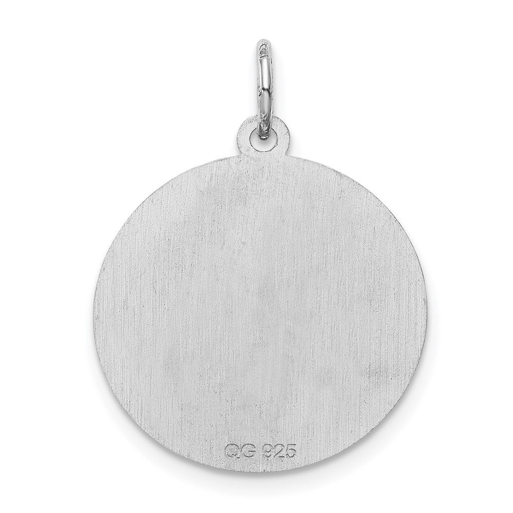 Alternate view of the Sterling Silver, Makayla Collection, 20mm Disc Initial R Pendant by The Black Bow Jewelry Co.