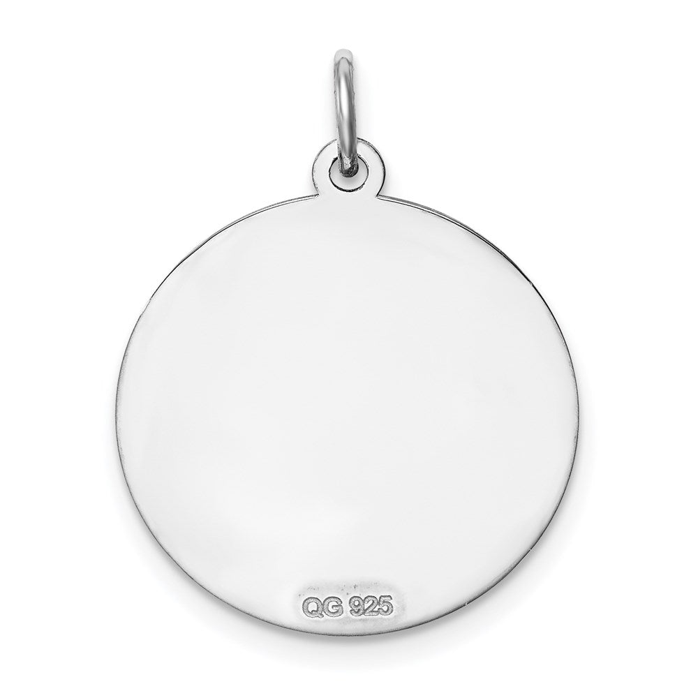 Alternate view of the Sterling Silver, Makayla Collection, 20mm Disc Initial V Pendant by The Black Bow Jewelry Co.